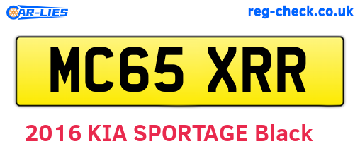 MC65XRR are the vehicle registration plates.