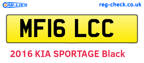 MF16LCC are the vehicle registration plates.