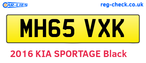 MH65VXK are the vehicle registration plates.