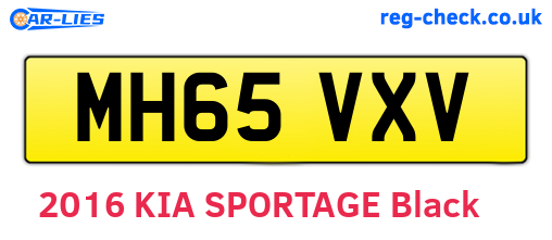 MH65VXV are the vehicle registration plates.