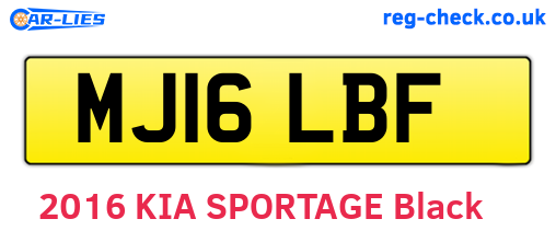 MJ16LBF are the vehicle registration plates.