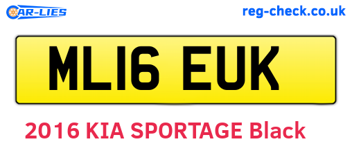 ML16EUK are the vehicle registration plates.