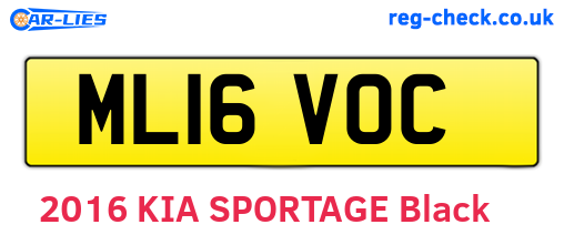 ML16VOC are the vehicle registration plates.