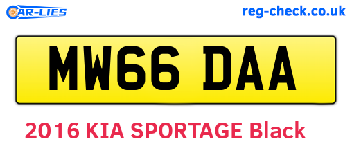 MW66DAA are the vehicle registration plates.