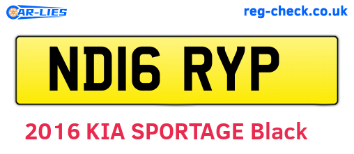 ND16RYP are the vehicle registration plates.
