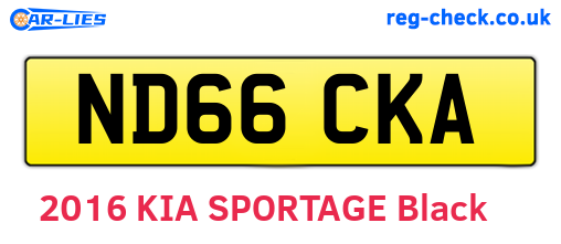 ND66CKA are the vehicle registration plates.