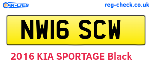 NW16SCW are the vehicle registration plates.