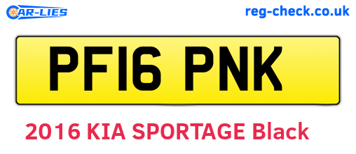 PF16PNK are the vehicle registration plates.
