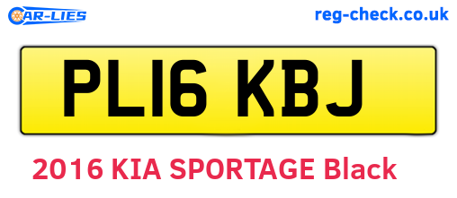 PL16KBJ are the vehicle registration plates.
