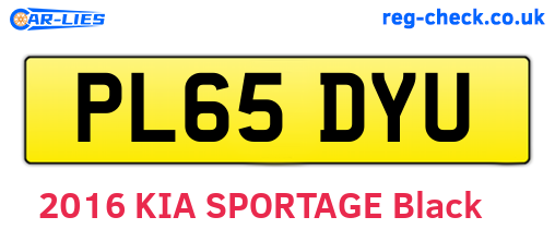 PL65DYU are the vehicle registration plates.