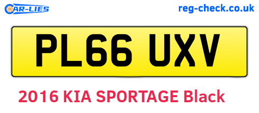 PL66UXV are the vehicle registration plates.