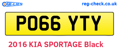 PO66YTY are the vehicle registration plates.