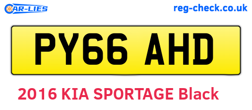 PY66AHD are the vehicle registration plates.