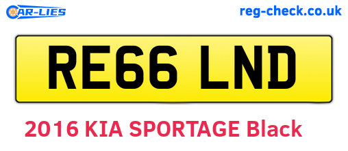 RE66LND are the vehicle registration plates.