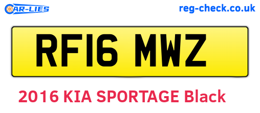 RF16MWZ are the vehicle registration plates.