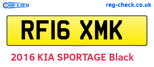 RF16XMK are the vehicle registration plates.