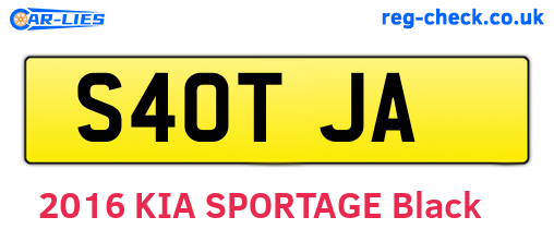S40TJA are the vehicle registration plates.