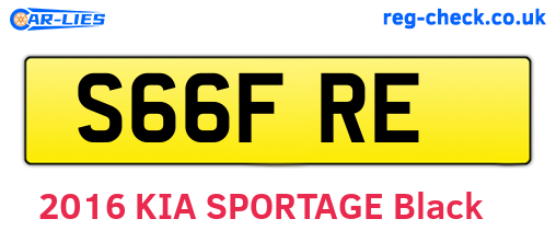 S66FRE are the vehicle registration plates.