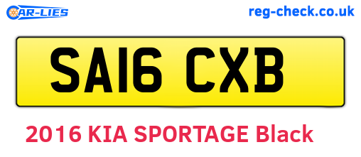 SA16CXB are the vehicle registration plates.