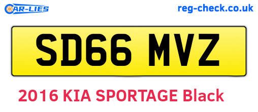 SD66MVZ are the vehicle registration plates.