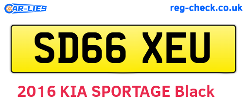 SD66XEU are the vehicle registration plates.