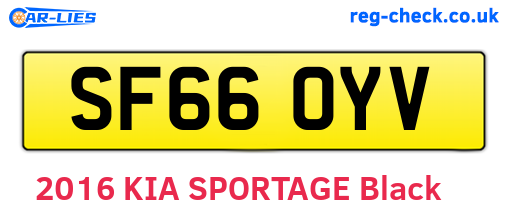 SF66OYV are the vehicle registration plates.