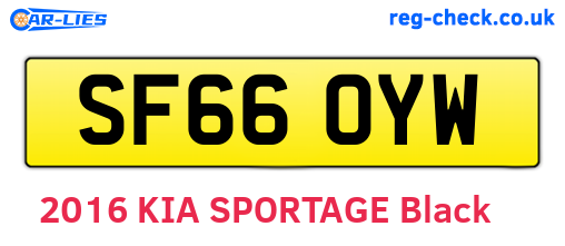 SF66OYW are the vehicle registration plates.