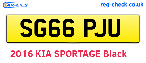 SG66PJU are the vehicle registration plates.