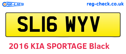 SL16WYV are the vehicle registration plates.