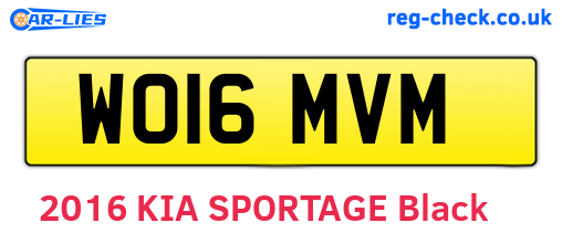 WO16MVM are the vehicle registration plates.