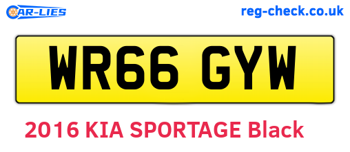 WR66GYW are the vehicle registration plates.