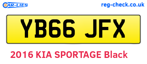 YB66JFX are the vehicle registration plates.