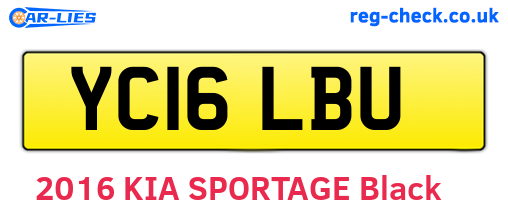 YC16LBU are the vehicle registration plates.