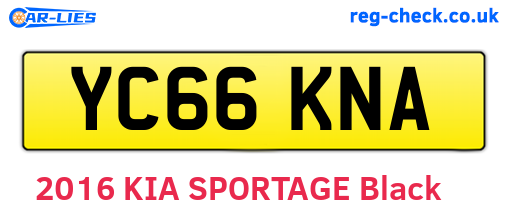 YC66KNA are the vehicle registration plates.