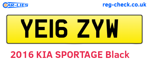 YE16ZYW are the vehicle registration plates.