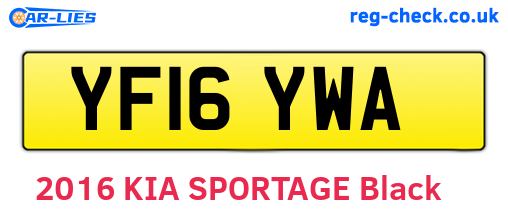 YF16YWA are the vehicle registration plates.