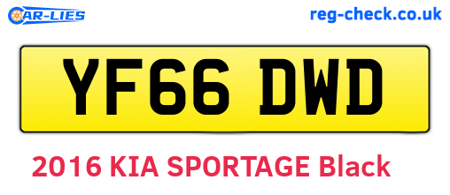 YF66DWD are the vehicle registration plates.