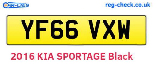 YF66VXW are the vehicle registration plates.