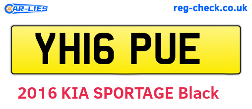 YH16PUE are the vehicle registration plates.
