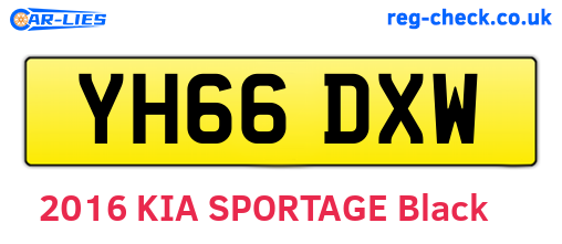 YH66DXW are the vehicle registration plates.