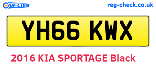 YH66KWX are the vehicle registration plates.