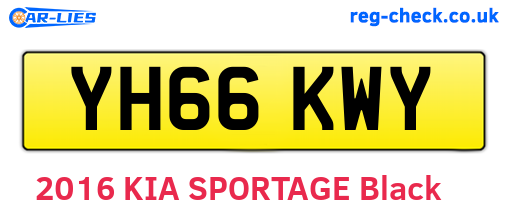 YH66KWY are the vehicle registration plates.