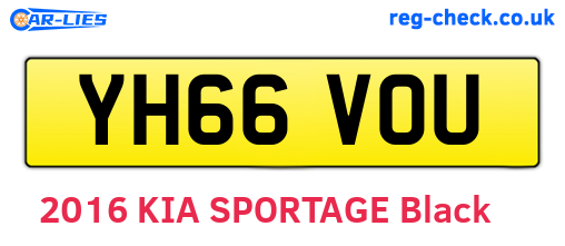 YH66VOU are the vehicle registration plates.