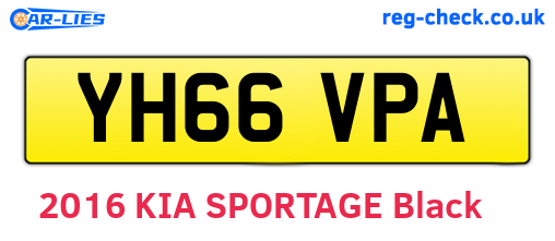 YH66VPA are the vehicle registration plates.