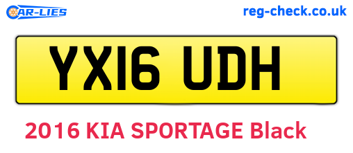YX16UDH are the vehicle registration plates.