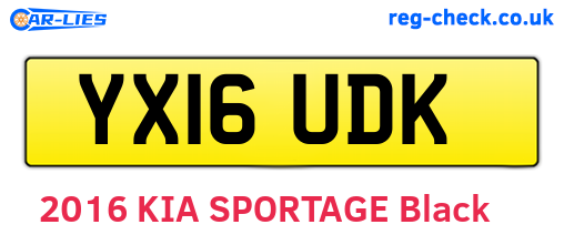 YX16UDK are the vehicle registration plates.