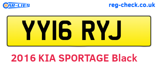 YY16RYJ are the vehicle registration plates.