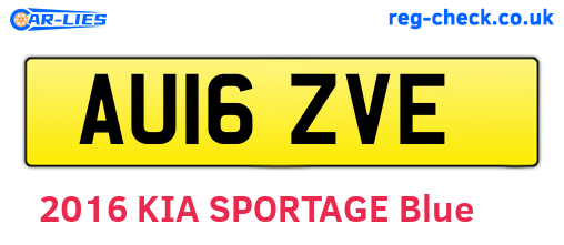 AU16ZVE are the vehicle registration plates.