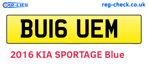 BU16UEM are the vehicle registration plates.
