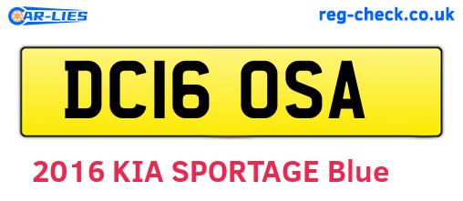 DC16OSA are the vehicle registration plates.